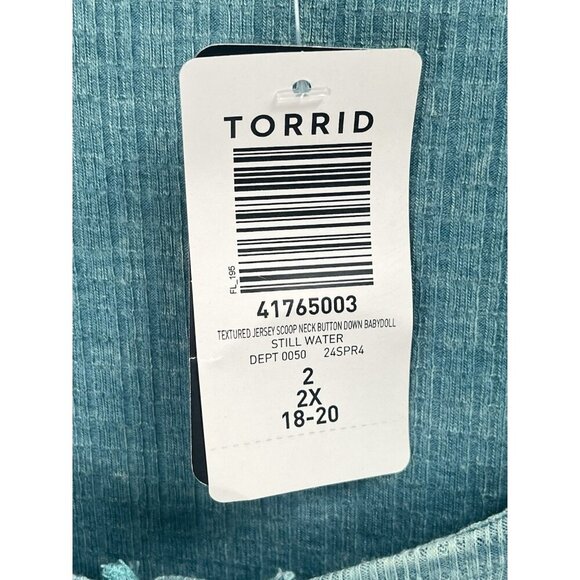 Torrid Blue Tank Top Boho Sz 2X NWT - Picture 3 of 5